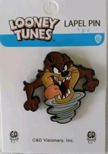 Spilla da bavero smaltata Taz Diavolo della Tasmania Warner Bros Looney Tunes 1./4" x 1.1/4" - Foto 1 di 3
