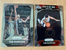 TIM DUNCAN Lot (2) - 2015-16 Panini Prizm #51 & 386 - San Antonio Spurs