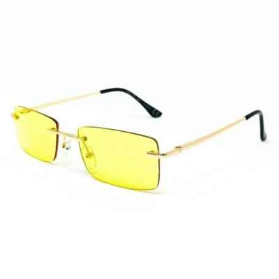 PFEIFENABNUTZUNG Sonnenbrille Herren Damen Stangen Gold Gläser Gelb Eyewear Pif Wear Slim 4