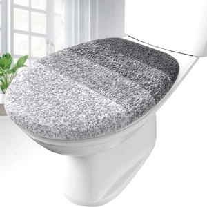 Soft Microfiber Bathroom Toilet Lid Cover, Machine Washable Seat Covers, 17.5... - Picture 1 of 8