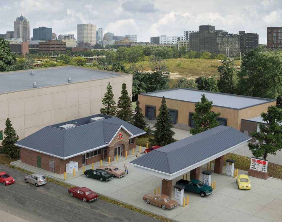 Walthers Cornerstone N Scale Building/Structure Kit Modern Gas Station - Image 1 of 1