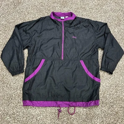 Quebra-vento vintage BIKE masculino grande náilon preto anos 80 com zíper - Imagem 1 de 4