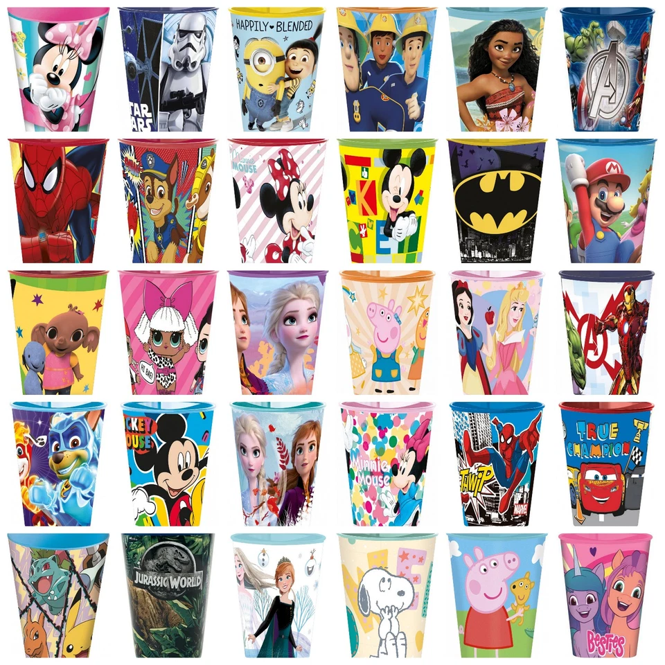 4er Set Trinkbecher Kinder Becher Saftbecher Glas Disney Patrol Minions - Bild 1 von 1