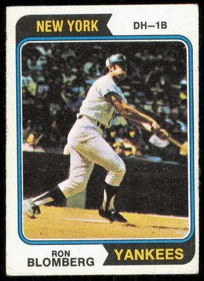 1974 TOPPS RON BLOMBERG NEW YORK YANKEES #117 VG+ - Image 1 of 2