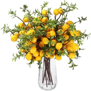 25 Piezas Decoración de Limón Artificial 19 Pulgadas Limones Falsos Rama Decoración Amarillo Vivo... - Imagen 1 de 8