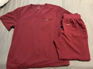 JAANUU Men’s Scrubs Set Large Top Medium Jogger Bottoms  - Picture 1 of 6