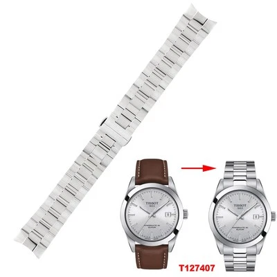 Pulseira de aço inoxidável 21 mm para pulseira de relógio Tissot série T127/407 - Imagem 1 de 4