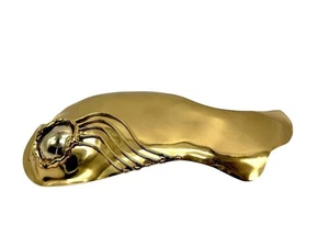 Frajo Vintage Artisan Brutalist Brass 7" Belt Buckle With Abstract Fish Design - Picture 1 of 7
