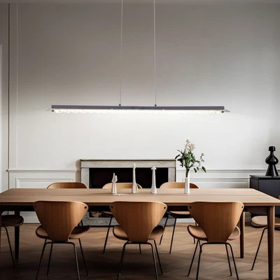 Lampada A Pendolo LED Per Camera Da Letto Illuminazione In Cromo E Vetro - Immagine 1 di 4