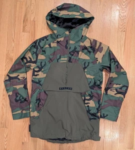 Burton Dry Ride Giacca Chittagong Pullover 1/2 Zip Mimetico con Cappuccio Snow Board Uomo S  - Foto 1 di 11