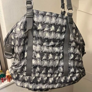 Juicy Couture mothers Tote Travel Boston Denim BAG BLACK Y2K 00s Vintage RARE JP - Picture 1 of 13