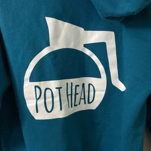 Hoodie Pothead Coffee Daniel Boone RRG KY Men's Core Fleece Size M Blue - Picture 1 of 7