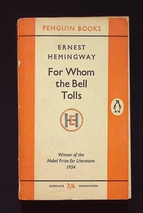 For Whom the Bell Tolls by Ernest Hemingway, 1958 Complete Unabridged, Penguin - Picture 1 of 10