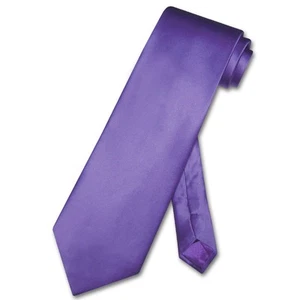 Biagio 100% SILK NeckTie Solid PURPLE Indigo Color Mens Neck Tie - Picture 1 of 2