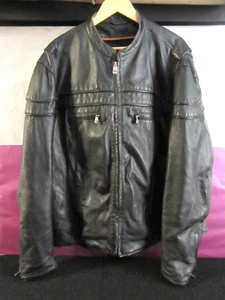 Men's Leather Motorcycle Jacket Size XL 1980's Well Worn, Read Description/Pics - Foto 1 di 12
