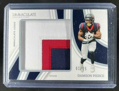 2023 Immaculate Dameon Pierce Logos Patch #1/25 Texans - Image 1 of 2