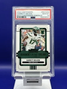 2022 Panini Contenders #ROYGWI Garrett Wilson ROOKIE ROTY Emerald PSA 10 LOWPOP - Bild 1 von 3