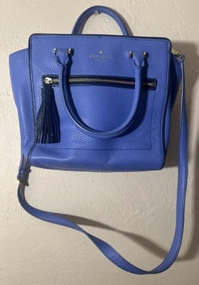 Kate Spade中号深蓝色海军蓝Peddle皮革手提包 — 第 1/4 张图片