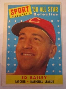 1958 ED BAILEY #490 TOPPS BASEBALL CARD IN OTTIME CONDIZIONI - BOX CC - Foto 1 di 2