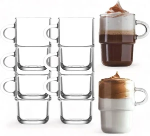 Vienberg Cozy | 6 Stück Premium Lattegläser Cappuccinogläser mit Henkel | 360ml - Bild 1 von 5