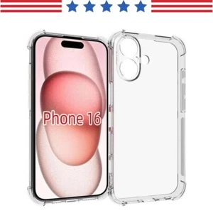 For iPhone 16 15 14 Pro Max Silicone Soft Shockproof Cover Lot Clear Phone Case - Picture 1 of 12