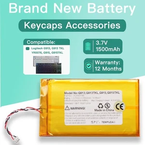 3.7V 1500mAh Battery For Logitech G913, YR0076, G915 Keyboard - Picture 1 of 6