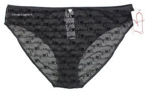 NWT Calvin Klein QF6716 "I Heart You" Lace Bikini Panty, Black, Size: L - Picture 1 of 6