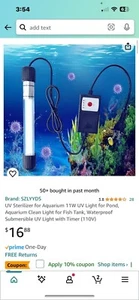 UV Sterilizer for Aquarium 11W UV Light for Pond, Aquarium Clean Light for Fish - Picture 1 of 2