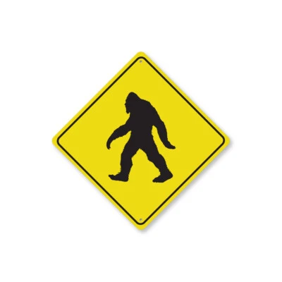 Bigfoot Crossing Diamond Metal Sign - Image 1 of 4