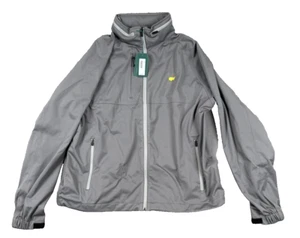 Neu mit Etikett Masters Tech Golf graue Wind-Regenjacke mit durchgehendem Reißverschluss und verstaubarer Kapuze Large - Bild 1 von 6