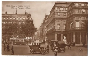 PARÍS FRANCIA POSTAL PLACE DU THEATRE FRANCAIS AUTOS CABALLOS BICICLETA 092820 P - Imagen 1 de 2