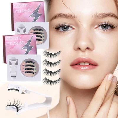 Reusable Natural Magnetic Eyelashes with Applicator No Glue Needed Lashes Kit US - Image 1 of 4