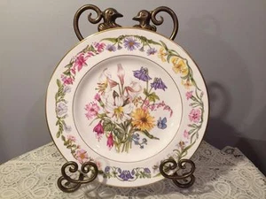 ROYAL WORCESTER HORTICULTURAL SOCIETY 9" PLATE "SUMMER FLOWERS" #3 SIGNED - Picture 1 of 5
