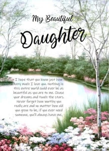 NEW 'My Beautiful Daughter' - A5 Card for Her Birthday Love Keepsake - Picture 1 of 4