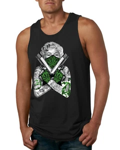 Marilyn Monroe Weed Marijuana Two Guns Herren Grafik Tank Top - Bild 1 von 9