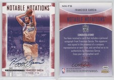 2007 Fleer Hot Prospects Notable Notations Red /25 Francisco Garcia #NN-FG Auto