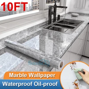 Marble Contact Paper Self Adhesive Peel & Stick Wallpaper PVC Kitchen Countertop - Picture 1 of 13