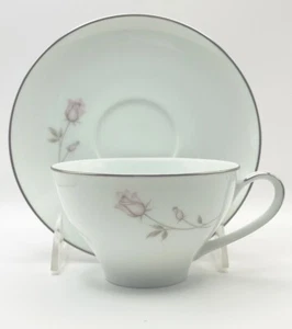 Noritake China Pasadena Cup & Saucer Set Japan 6311 Pink Rose - Picture 1 of 11