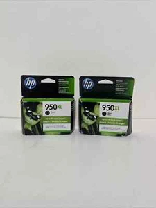 Genuine OEM HP Officejet 950XL Black Ink Cartridge X2 - Picture 1 of 2