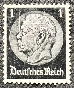 GERMANY 3RD REICH 1939 PAUL VON HINDENBURG 1 PFENNIG STAMP MH OG - Picture 1 of 2