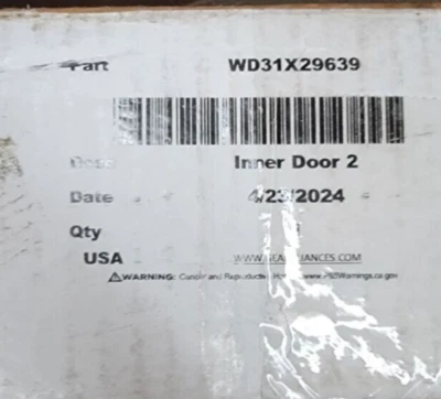 Puerta interior para lavavajillas GE WD31X29639 NUEVA (OEM28743830 PS16729225) Foto 1 de 3