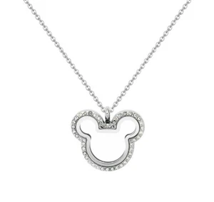 Mouse Ear Memory Living Floating Charm Locket Necklace - Bild 1 von 2