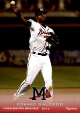2013 Mississippi Braves Grandstand #26 Edward Salcedo Dominican Republic DR Card