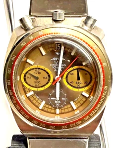 WORKING SEIKO ALBA AKA V657-6060 BullHead Chrono Brown Mens Watch Working 41MM - Picture 1 of 23