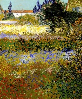 FLOWERING GARDEN FLOWER 1888 IMPRESSIONIST PAINTING BY VINCENT VAN GOGH REPRO - Image 1 of 3