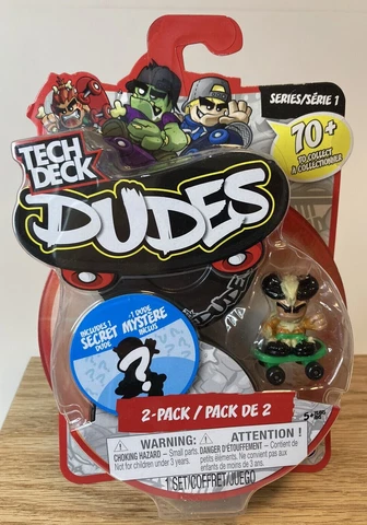 NEW Tech Deck DUDES 2 Pack Series 1 Collectible Skater Figure Bad Bone Cover
