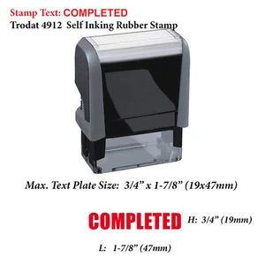Completed - Trodat 4912 Self Inking Rubber Stamp - Picture 1 of 3