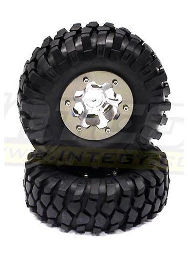 Type II Wheel & Tire Set (2) for Axial SCX-10 AX8138 AX12016 - Image 1 of 1