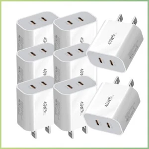 Dual PD 40W Fast Wall Charger Power Adapter For iPhone 16 15 Pro Max 14 13 X Lot - Picture 1 of 10