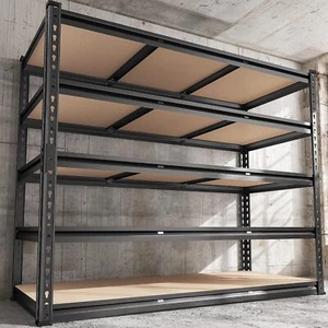 48" W Garage Shelving Heavy Duty Storage Shelves 5 Tier Utility Rack Industrial - Picture 1 of 8